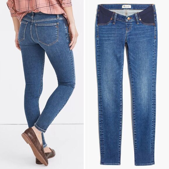 NEW Madewell Maternity Side-Panel Skinny Jeans‎ in Wendover Wash, 29 - Picture 2 of 15